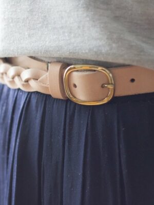 Ceinture femme tressée minimaliste cuir accessoire de mode intemporel Maison Polin fait main France