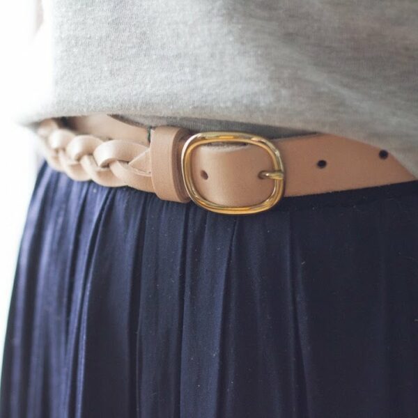 Ceinture femme tressée minimaliste cuir accessoire de mode intemporel Maison Polin fait main France